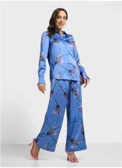 Ted Baker Printed Longline Satin Shirt  - Image 4