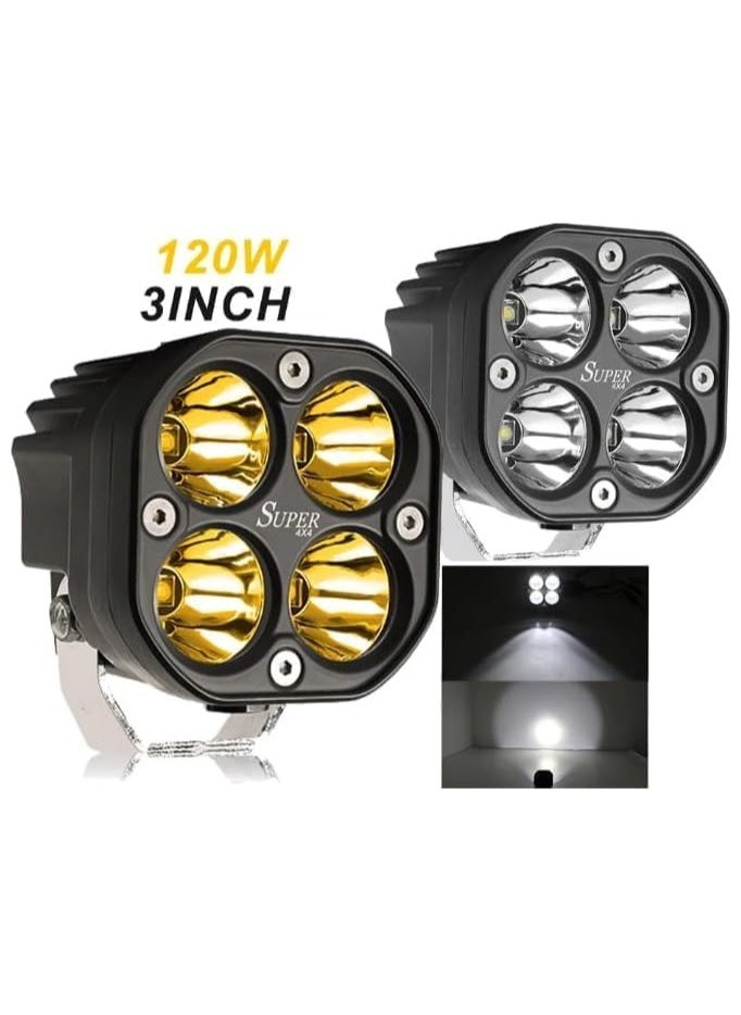 SHEZA STAR LED Pod Lights 2Pcs 40W Driving Fog Off Road Work Auxiliary Ditch Lights Aluminum Housing Pack of 2 for 4x4 Vehicles  - Image 2