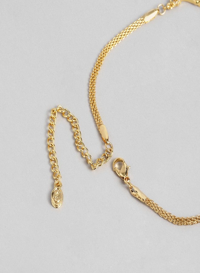 Estele Jewellery For Women Gold Plated CZ Star Wave Designer Necklace Set with White Stones & Pearl for Girls and Women-AD-401-BGWE NKER - Image 4