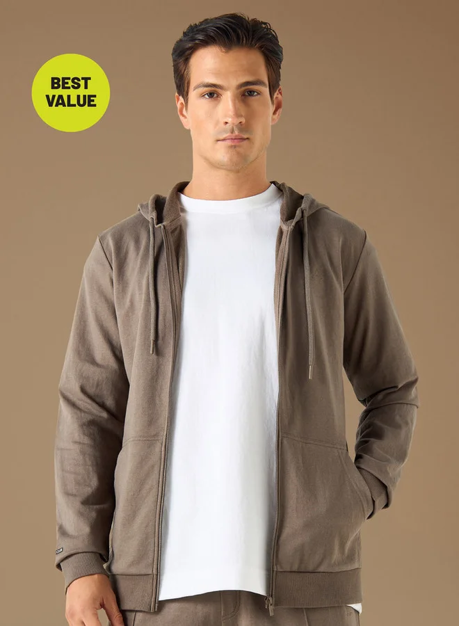 ADOT by Splash Zip Through Jacket with Hood and Pockets