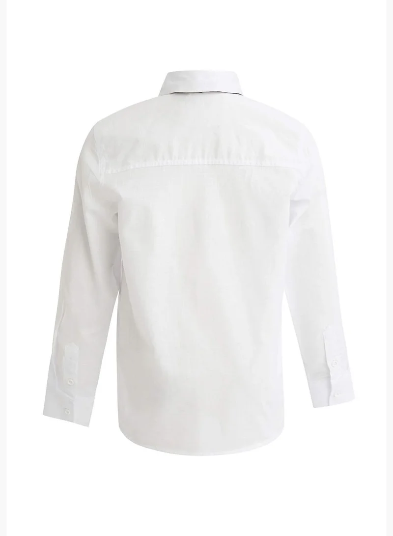 ديفاكتو Long-Sleeved Regular Fit Polo Neck Shirt