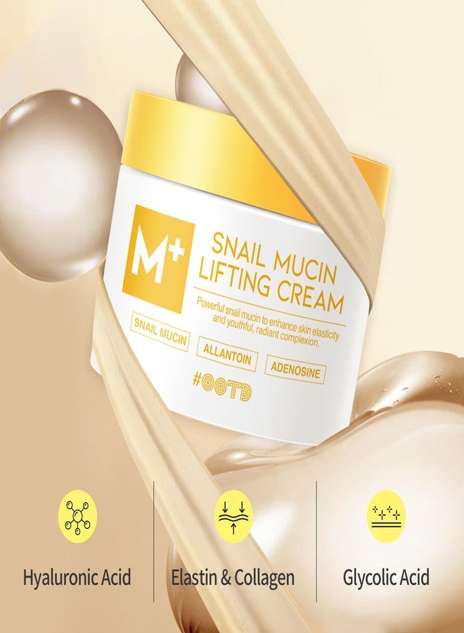 #OOTD Snail Mucin Moisturizer Cream For Face, Lifting & Deep Hydrating Ceam For Face And Neck, Anti Aging, Smoothing, Korean Skincare For Glass Skin (3.38 Fl Oz) - Image 4