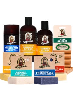 Dr. Squatch Dr Squatch Mens Natural Bar Soap Shampoo Conditioner Deodorant and Accessories  Fresh Falls Summer Citrus Coconut Scents  Great Natural Grooming Gift 