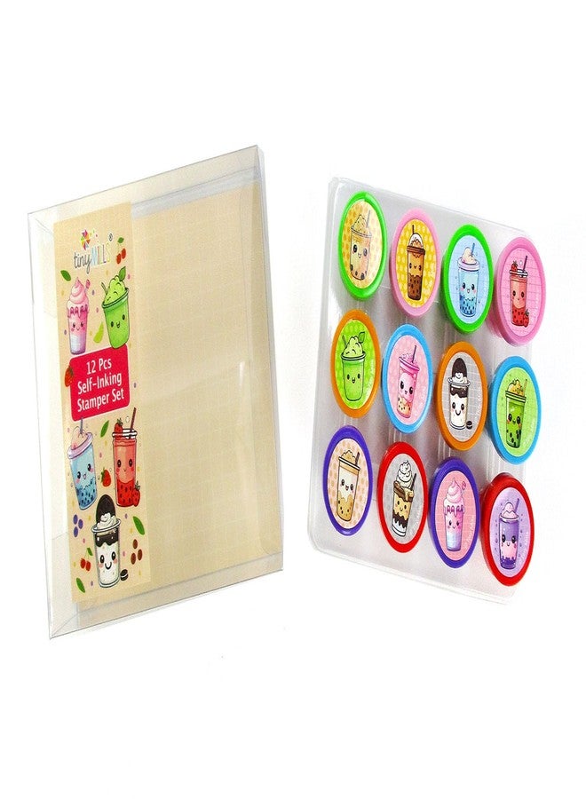TINYMILLS 12 Pcs Boba Stamp Kit for Kids - Cute Bubble Tea Self-Inking Stamps, Boba Party Favors, Classroom Rewards, Goody Bag Stuffers, Kawaii Party Supplies - Image 4