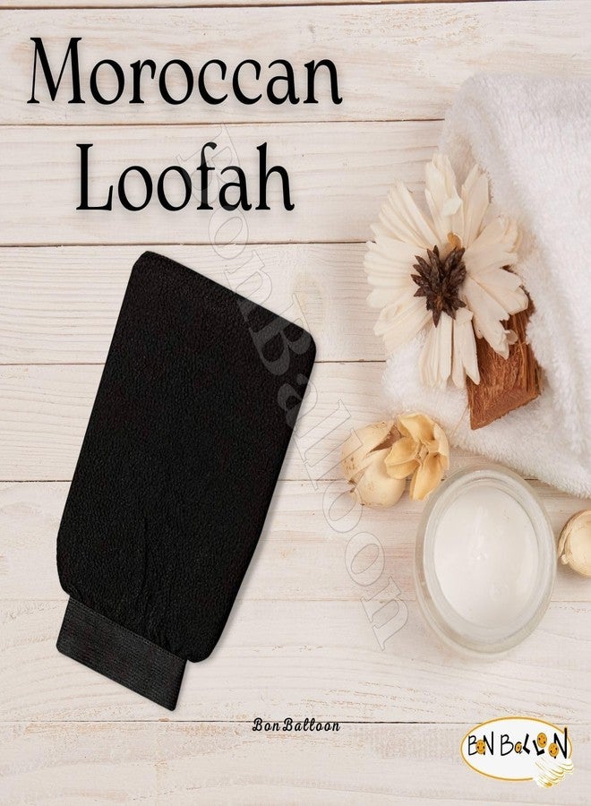 bonballoon Moroccan Natural Kessa Hammam Bath SPA Bath Loofah Luffa Loffa Lofa Loofa Glove Scrub Exfoliating Removal Shower Scrubber Body Mitt Pouf Mesh Luxurious Premium - Image 4
