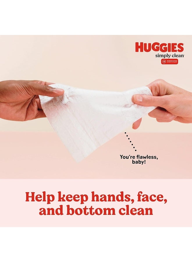 HUGGIES Simply Clean Fragrance-free Baby Wipes, Soft Pack (64 Sheets Total), Alcohol-free, Hypoallergenic - Image 4