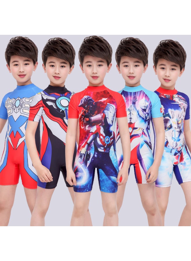 إسكدنيا صيف 2022 ULTRAMAN ULTRAMAN ملابس سباحة سريعة الجفاف للأطفال والأطفال الأكبر سنًا والأولاد - اللون: Aub Altman - - Image 2