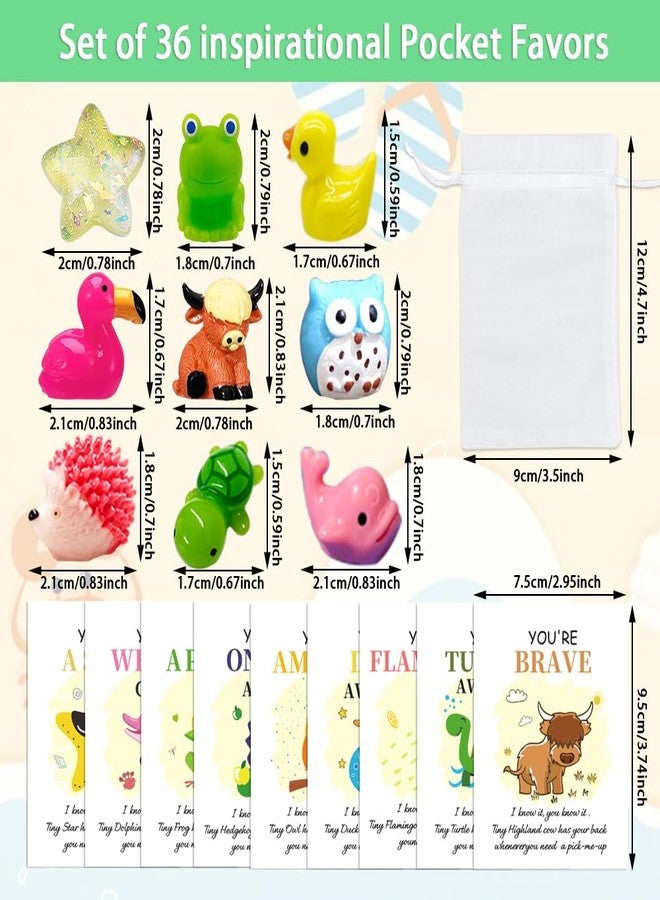 AWEELON 36 Sets Mini Resin Appreciation Gift Breathing Gift Bulk Emotional Coworker Gifts Support Resin Animals Positive Glow for Coworker Emotional Mental Health Care Support Gift for Team - Image 2