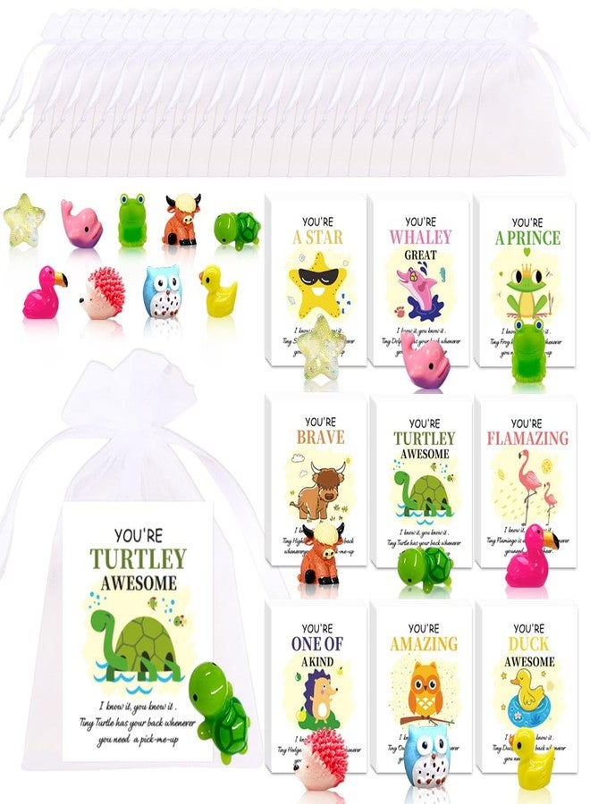 AWEELON 36 Sets Mini Resin Appreciation Gift Breathing Gift Bulk Emotional Coworker Gifts Support Resin Animals Positive Glow for Coworker Emotional Mental Health Care Support Gift for Team - Image 1