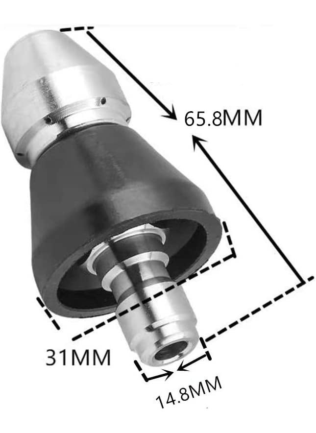 MIZORLIE MIZORLIE Pressure Washer Sewer Jetter Nozzle with Stainless Steel, Durable Design Sewer Jet Nozzle,Pressure Drain Jetter Hose Nozzle,3/8'' Quickly Connector, 5000 PSI Orifice 6.5  - Image 2