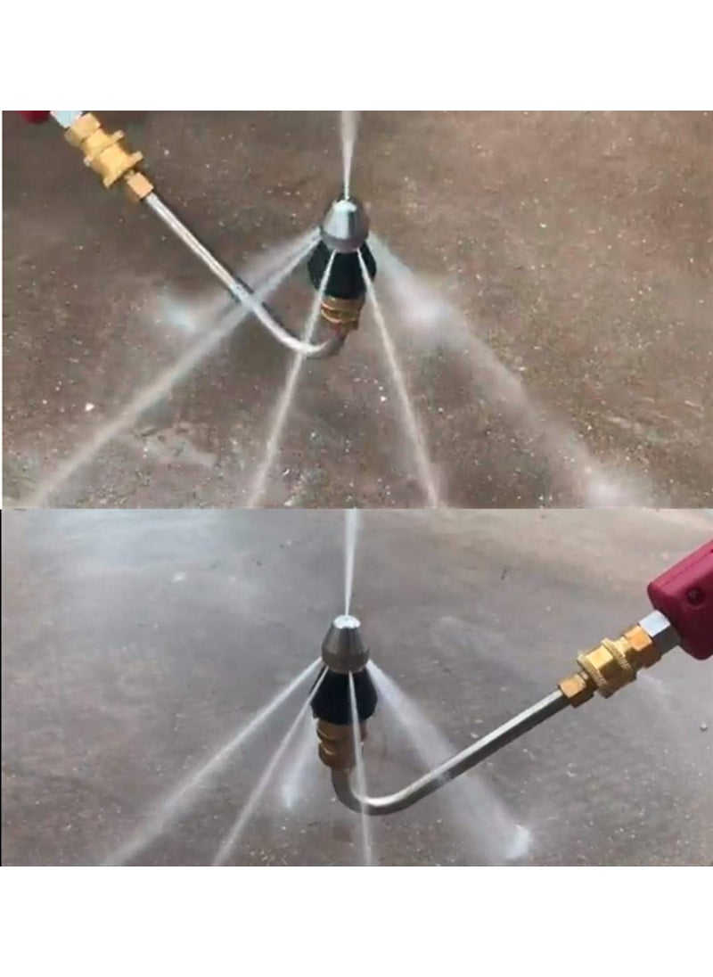 MIZORLIE MIZORLIE Pressure Washer Sewer Jetter Nozzle with Stainless Steel, Durable Design Sewer Jet Nozzle,Pressure Drain Jetter Hose Nozzle,3/8'' Quickly Connector, 5000 PSI Orifice 6.5  - Image 4