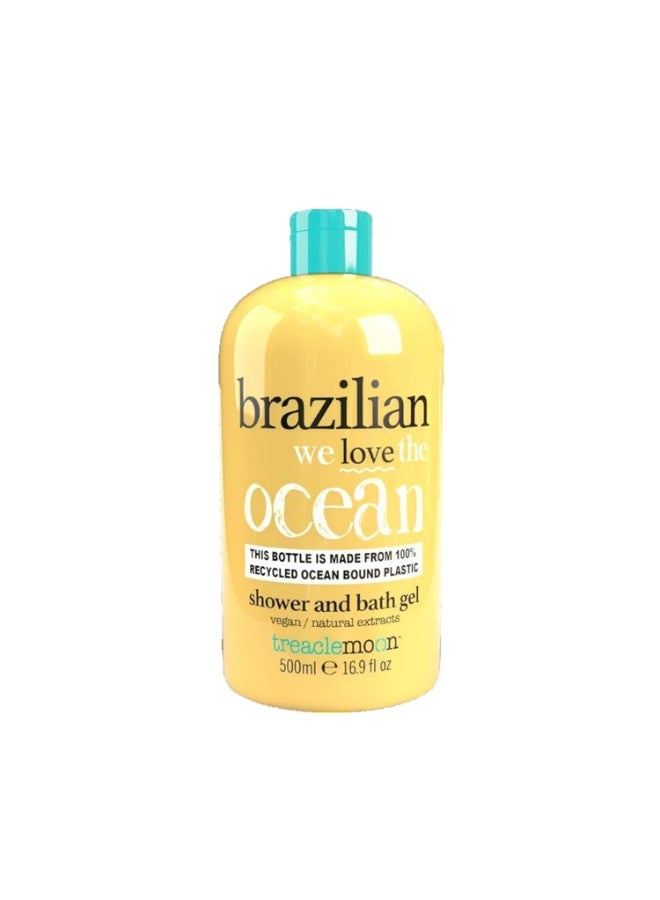 Treaclemoon Brazilian Love Bath & Shower Gel, 500 ml with Natural Guarana Extract | Paraben Free & Vegan Friendly Body Wash Gel | Treaclemoon Bodywash Gel - Image 1