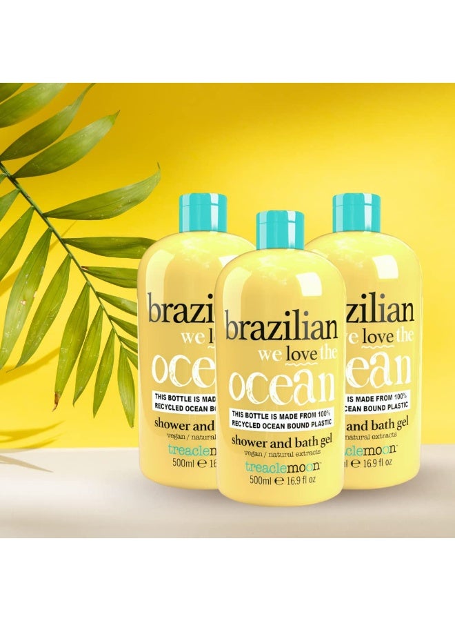 Treaclemoon Brazilian Love Bath & Shower Gel, 500 ml with Natural Guarana Extract | Paraben Free & Vegan Friendly Body Wash Gel | Treaclemoon Bodywash Gel - Image 4