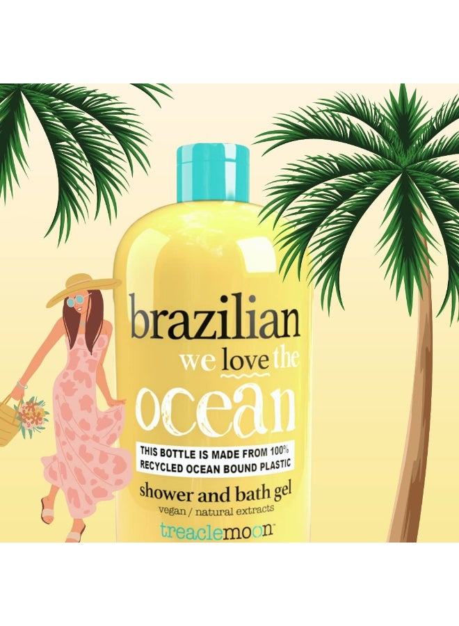 Treaclemoon Brazilian Love Bath & Shower Gel, 500 ml with Natural Guarana Extract | Paraben Free & Vegan Friendly Body Wash Gel | Treaclemoon Bodywash Gel - Image 3