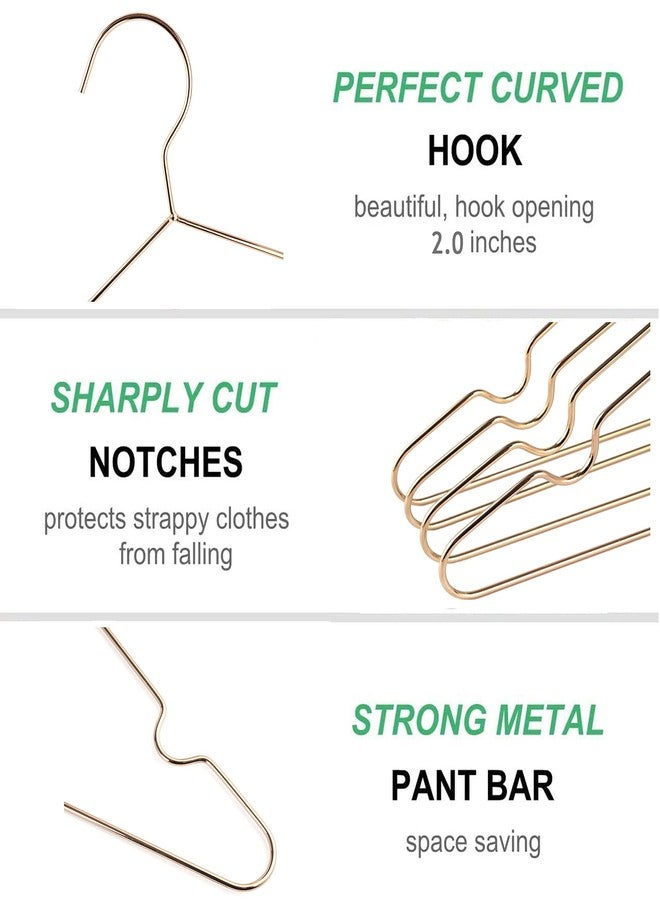 Amber Home 20Pack 12" Rose Gold Kids Baby Hangers, Strong Metal Children Clothes Hangers for Closet, Space Saving Infant Hanger for Toddler Coats Pants (Rose Gold, 20) - Image 2