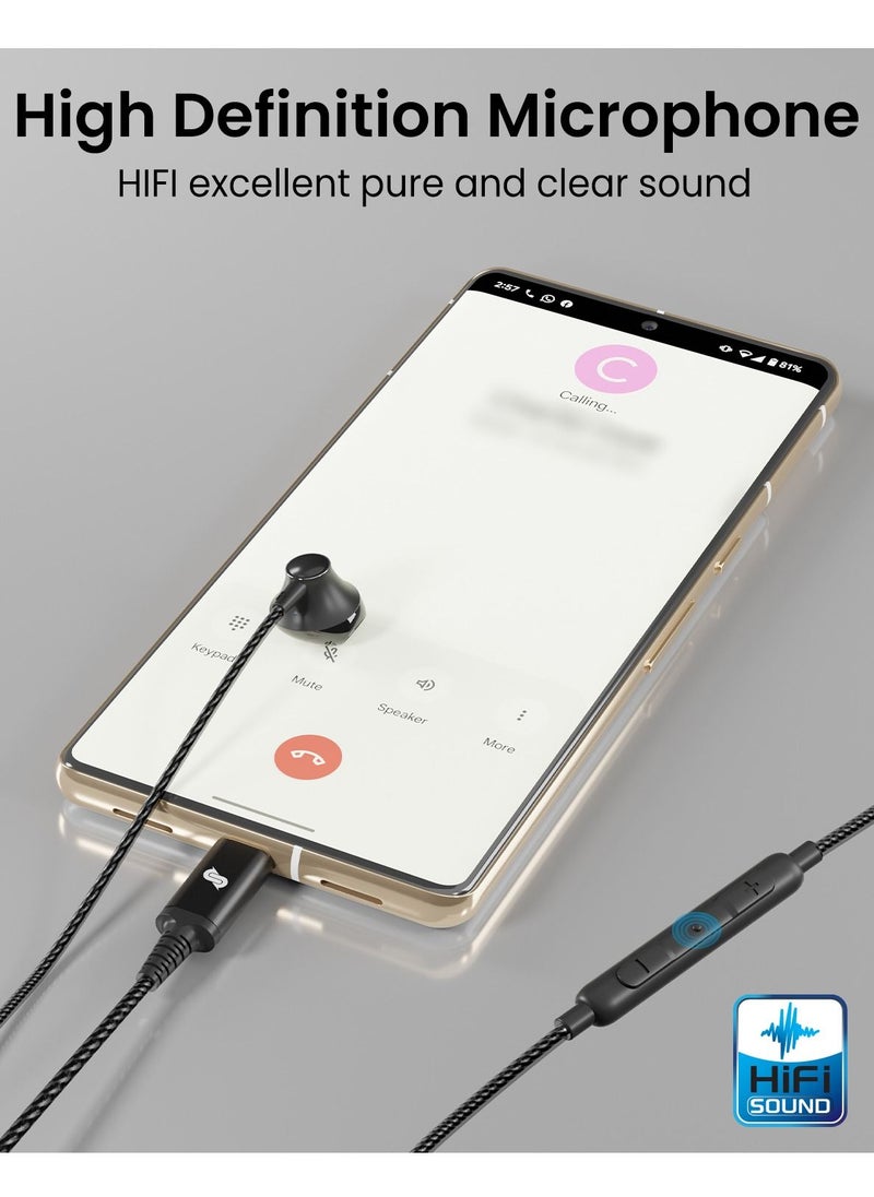 Remson Remson Wired Mono Stereo Earphone USB Type-C Connector Headphone /Earphone/Earbud Hi-Fi with In-Line Remote Compatible for Samsung Galaxy S21 Ultra 5G S20 FE Note 20/10, iPad Pro 2018 and Mac Book.  - Image 4