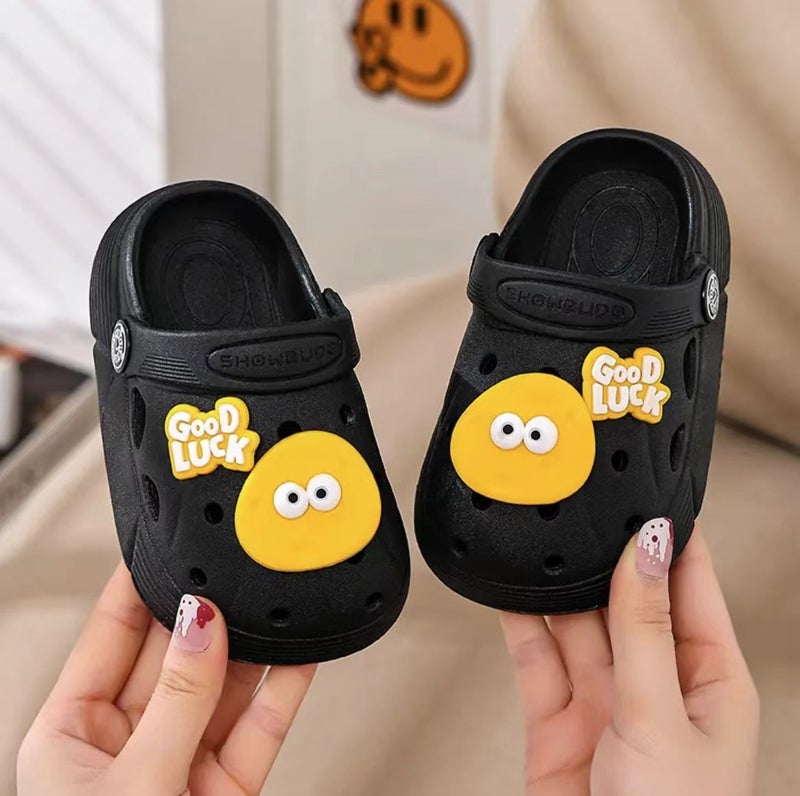 2024 Cute Cheese Kids Slides Summer Non-Slip A Cheese/Black 