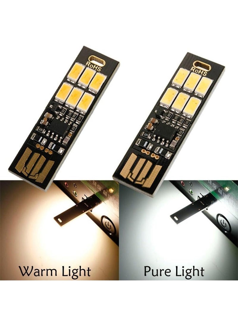 USB ضوء سلسلة المفاتيح سوبر مشرق SMD LED ميني USB ميناء ضوء رقيق جدا ضوء الليل المحمول (6-LED لمس مضيء التبديل (5pcs)) - Image 2
