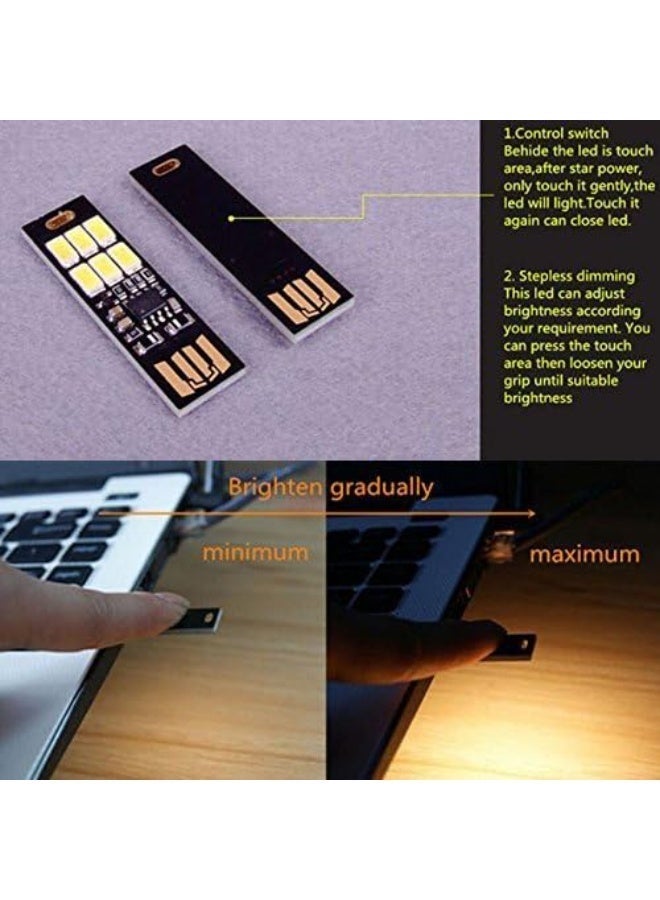 USB ضوء سلسلة المفاتيح سوبر مشرق SMD LED ميني USB ميناء ضوء رقيق جدا ضوء الليل المحمول (6-LED لمس مضيء التبديل (5pcs)) - Image 5