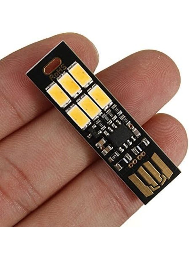 USB ضوء سلسلة المفاتيح سوبر مشرق SMD LED ميني USB ميناء ضوء رقيق جدا ضوء الليل المحمول (6-LED لمس مضيء التبديل (5pcs)) - Image 1