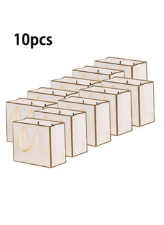 Zeemey 10 Pieces Party Favor Bags,Shopping Bag,Party Bags For Kids, supplies Snack candy Gift Bag Food Bags,Bags For Birthday Wedding Celebrations Party Favors 27*21*8（White）  - Image 1