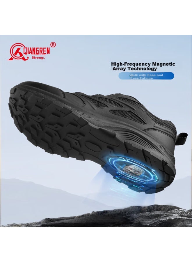 Strongman Qiangren Magnetic Energy Motion Casual Men's Shoes, 3515 Breathable Mesh Summer Outdoor Training Shoes, Jds005l, Black, Size 42 - Image 2