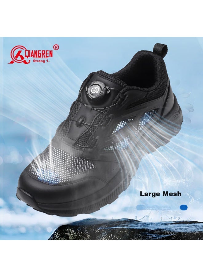 Strongman Qiangren Magnetic Energy Motion Casual Men's Shoes, 3515 Breathable Mesh Summer Outdoor Training Shoes, Jds005l, Black, Size 42 - Image 4