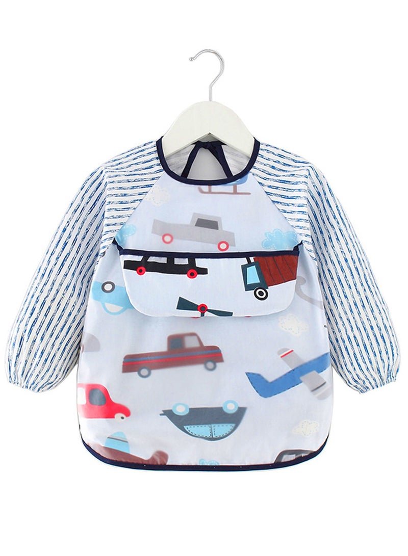 مرايل أطفال بأكمام طويلة، مرايل مقاومة للماء بأكمام طويلة للأطفال الصغار من الفتيات والفتيان لتناول الطعام، 24-36 شهرًا - Image 1