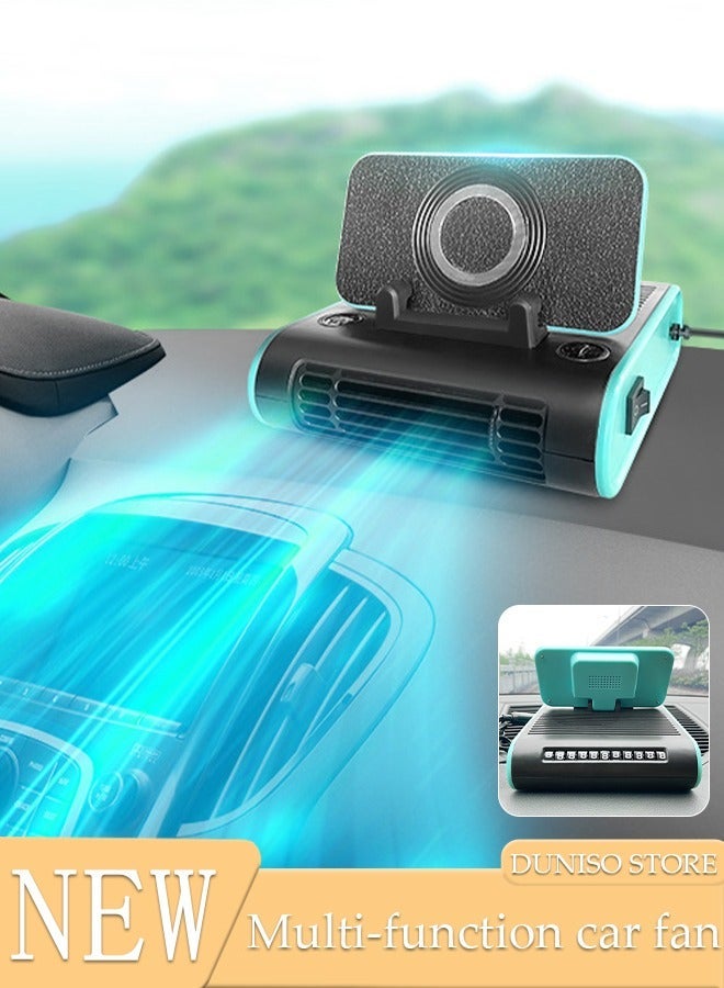 DUNISO Multi-Function Car Fan Portable Car Fans , Car Air Condition 12v with Phone stand Suits for Car Truck RV SUV Boat Vehicles - Image 1