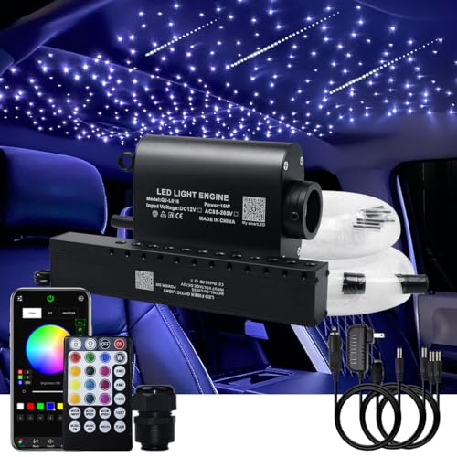 AKEPO 16W Car Home RGBW APP + Music Control + Shooting Star Fiber Optic Lights Star Ceiling Light Kit, Fiber Cable 550pcs 0.75mm 13.1ft/4m + 28key Musical Remote - Image 1
