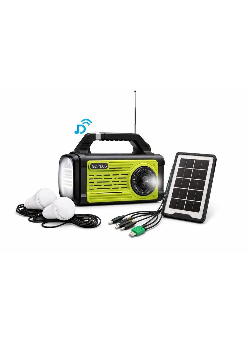 جوبلس كشاف LED شمسي تخييم وصحراء مع راديو بلوتوث – بطارية 36 ساعة – 4 لمبات - Image 1