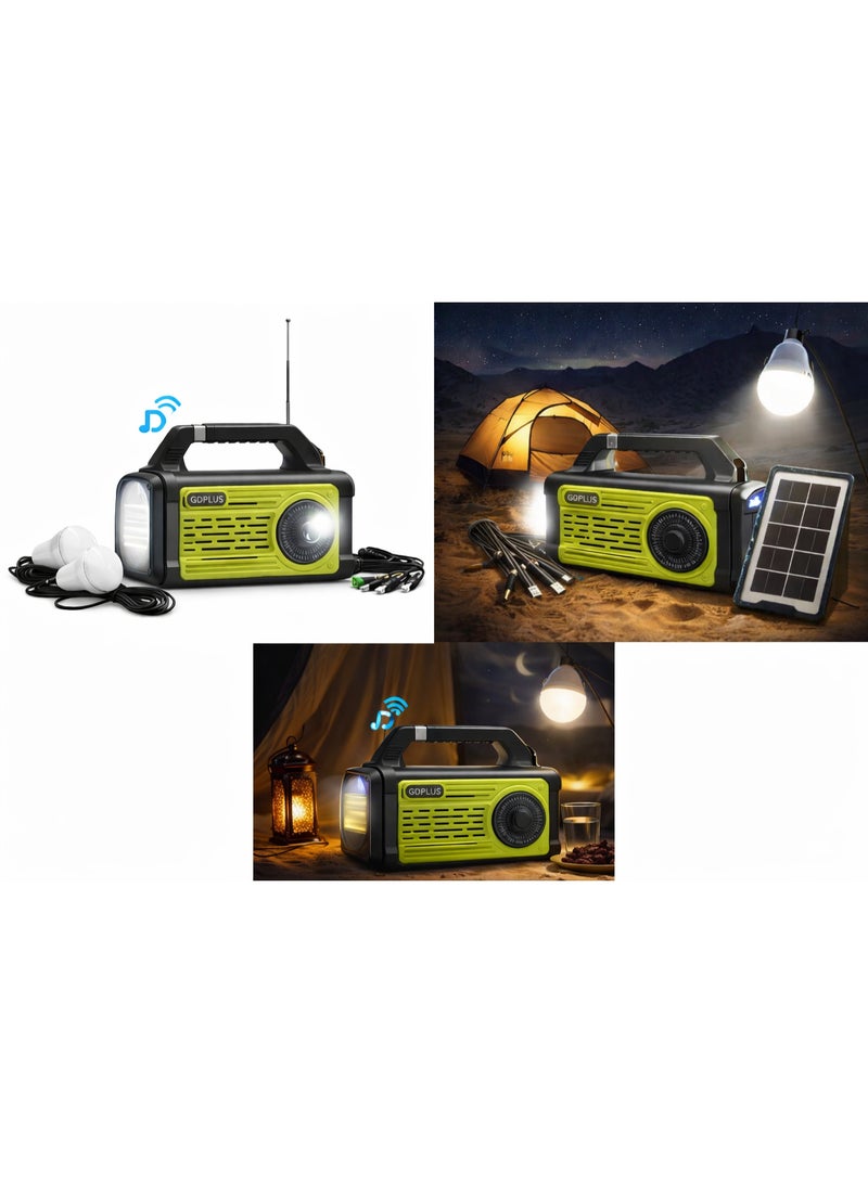 جوبلس كشاف LED شمسي تخييم وصحراء مع راديو بلوتوث – بطارية 36 ساعة – 4 لمبات - Image 2