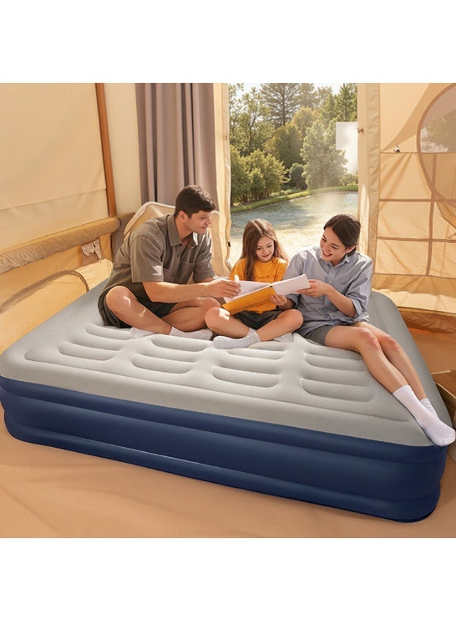 King Sized Air Bed , Premium Inflatable Mattress with a Built,in Electric Pump,Raised Elevated Double Airbed, Foldable & Portable Air Mattress,  for Home, Travel, Guests ,Portable Camping Bed - Image 1