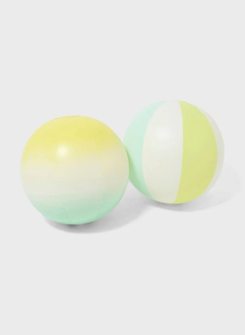 SUNNY LIFE Inflatable Beach Ball Set Of 2 Salty The Shark Multi