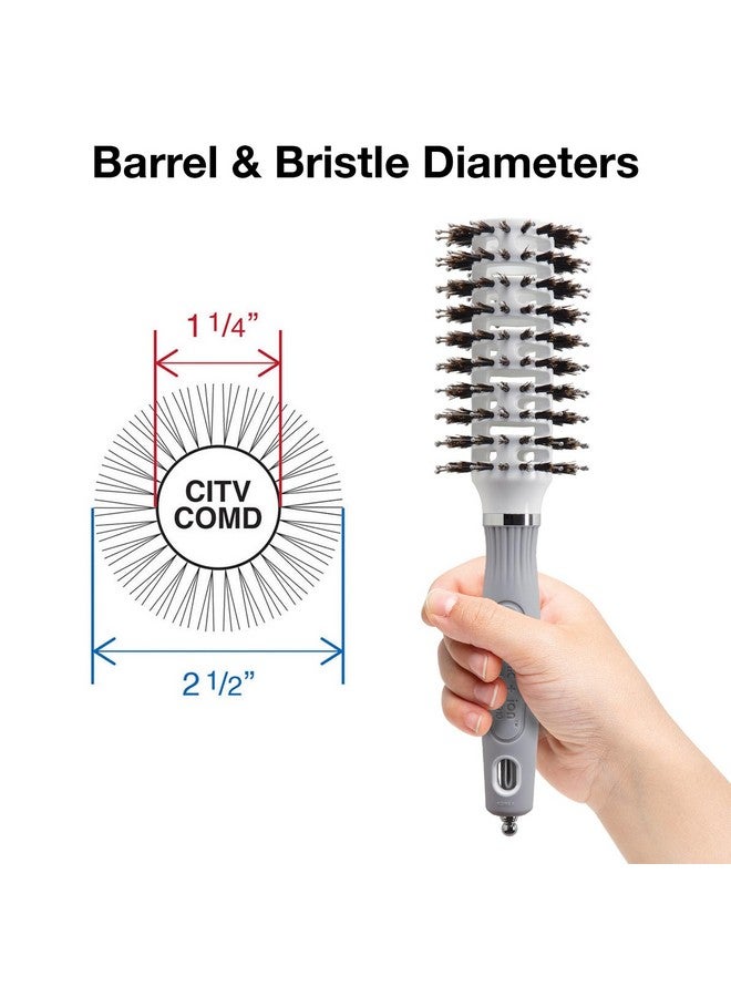 Olivia Garden Ceramic + Ion Turbo Vent Combo Hair Brush (ionic & 100% boar bristles) CITV-COMD (Medium 2 1/2") - Image 2