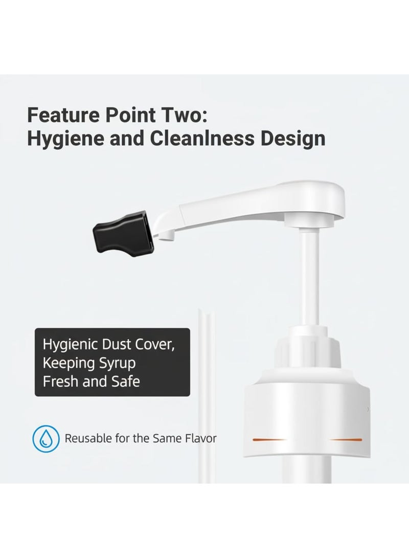 SYOSI Syrup Pump, Compatible with 700ml 750ml 1L Glass Bottles, Easy Dispensing Pump with Tip Cover, Ideal for MONIN Syrup, Coffee Shops Cafes and Home Use, White 2 Pack 10ML - Image 5