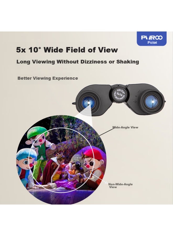 Puroo Guanqiong 5x Binoculars Anti-reflection Mini Portable Theater Viewing White - Image 1