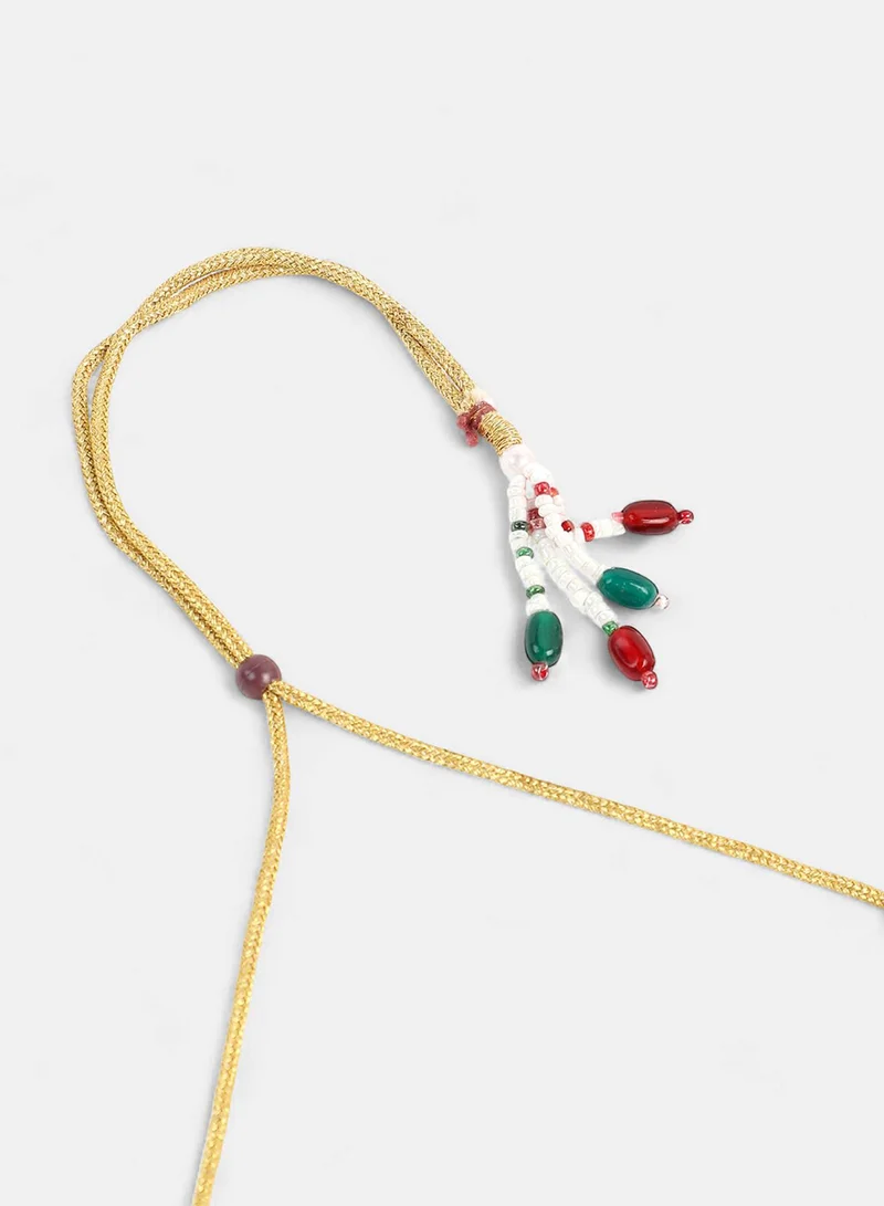 SOHI Stone-Studded & Beaded Artificial Jewellery Set