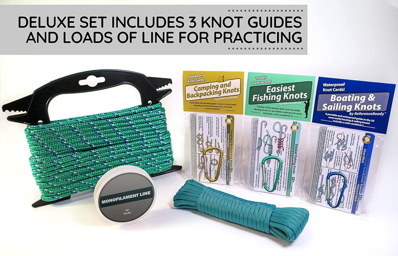 ReferenceReady Deluxe Knot Tying Kit with Rope, Cord, Fishing Line, and 3 Knot Tying Guides (Outdoors, Fishing, Boating) for Preppers and Survivalists - Image 2