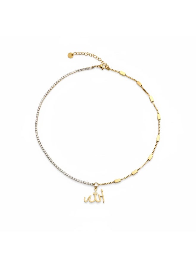Bariq The Allah Medallion Split Necklace - Tarnish Free - Image 1