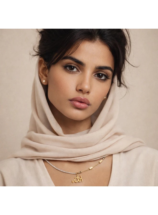 Bariq The Allah Medallion Split Necklace - Tarnish Free - Image 2