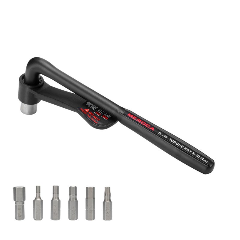 MEROCA Bike Torque Wrench Black Compact Portable Tool Set - High Accuracy TL-10 TL-20 Chrom-Vana Steel Hex Key Torque Wrench for Bicycle Maintenance - Image 2