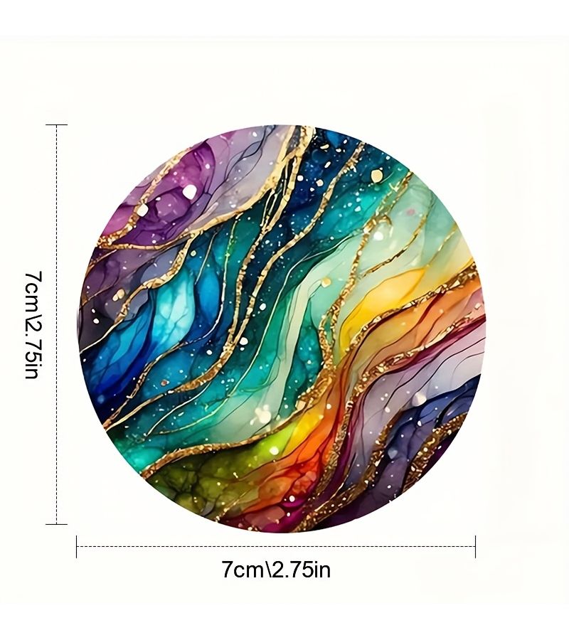 8pcs Line Pattern Car Coasters Non Slip Washable Abstract Interior Decoration - Image 3