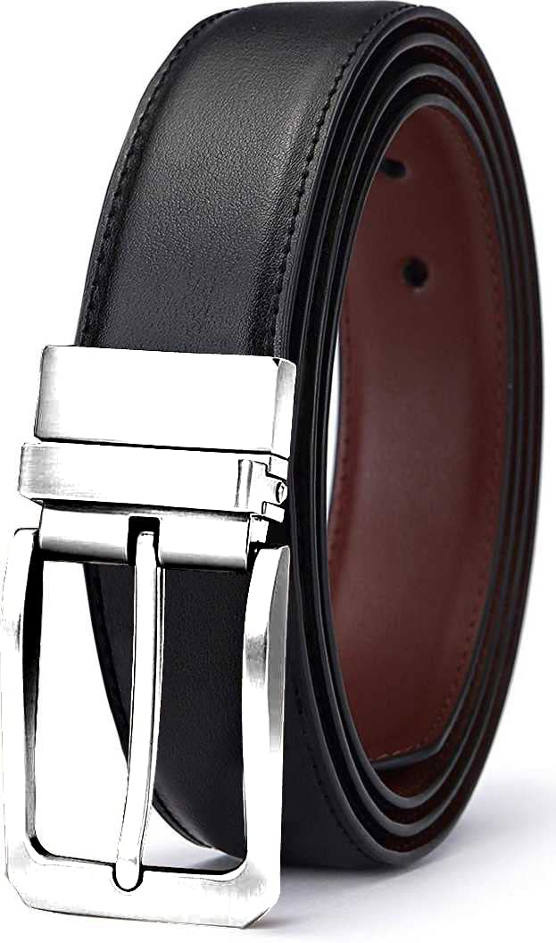 ZORO Men's Vegan Leather Reversible Black and Brown Belt | Formal/Casual | Rotating Buckle | RSTX-04 | Size - 32 - Image 1