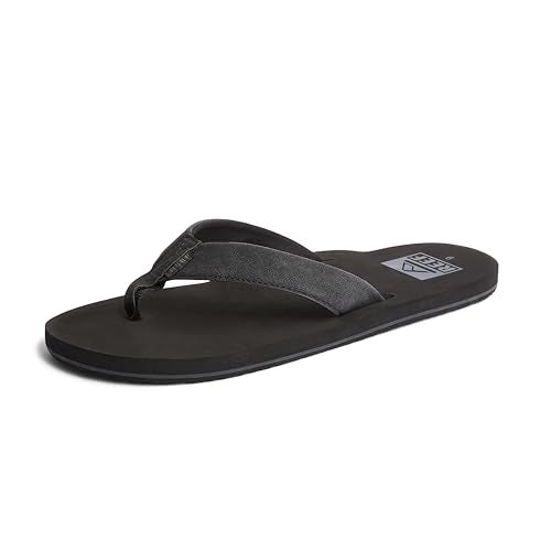 Reef Twinpin Mens Beach Flip Flop, Soft Cushion Footbed, Water Friendly, Black/Black, 8 - Image 1