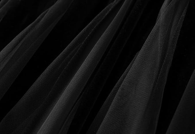 Femiserah Women's Long Rainbow A Line Tulle Tutu Skirts Tiered Skirt Petticoat（One Size, 579 Black - Image 2