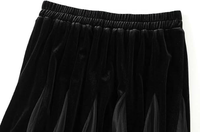 Femiserah Women's Long Rainbow A Line Tulle Tutu Skirts Tiered Skirt Petticoat（One Size, 579 Black - Image 3