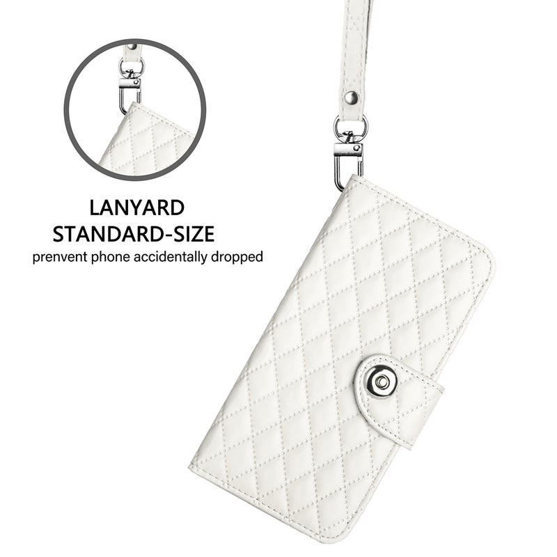 HuHa Protective Cover For Honor 20 / 20 Pro / 20S Rhombic Texture Flip Leather Phone Case with Lanyard(White) - Image 5
