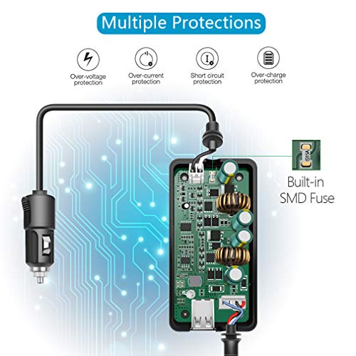 Hanatora Battery Car Charger for DJI Phantom 4/Pro V2.0/Pro+/Advanced/Advanced Plus/Obsidian Drone Battery and Remote Controller, USB Portable Multiple Rapid Charging Hub Accessories - Image 3