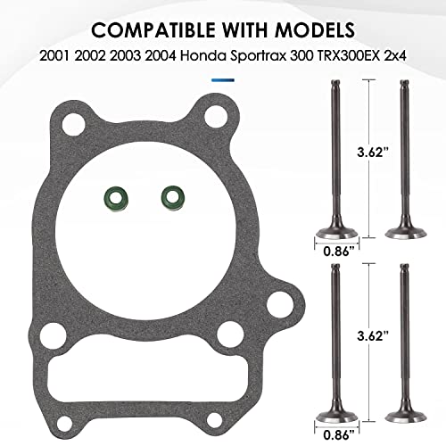 Tang Cylinder Intake Exhaust Valve Kit Replace for Honda 1993 to 2008 SPORTRAX 300 TRX300EX 2X4 TRX300X 2009 - Image 4